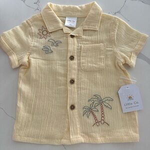 Little Co. Kids Cream Button Down Shirt